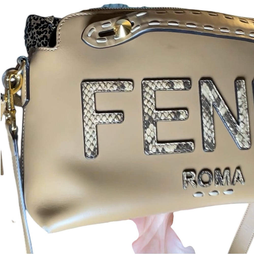 Fendi By The Way Medium Logo Python-Trim Leather … - image 7